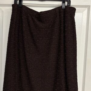 St. John Black Textured Pencil Skirt